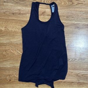 Athleta Essence Tank Top Womens Size XS Navy Blue Tie Back Sleeveless Shirt